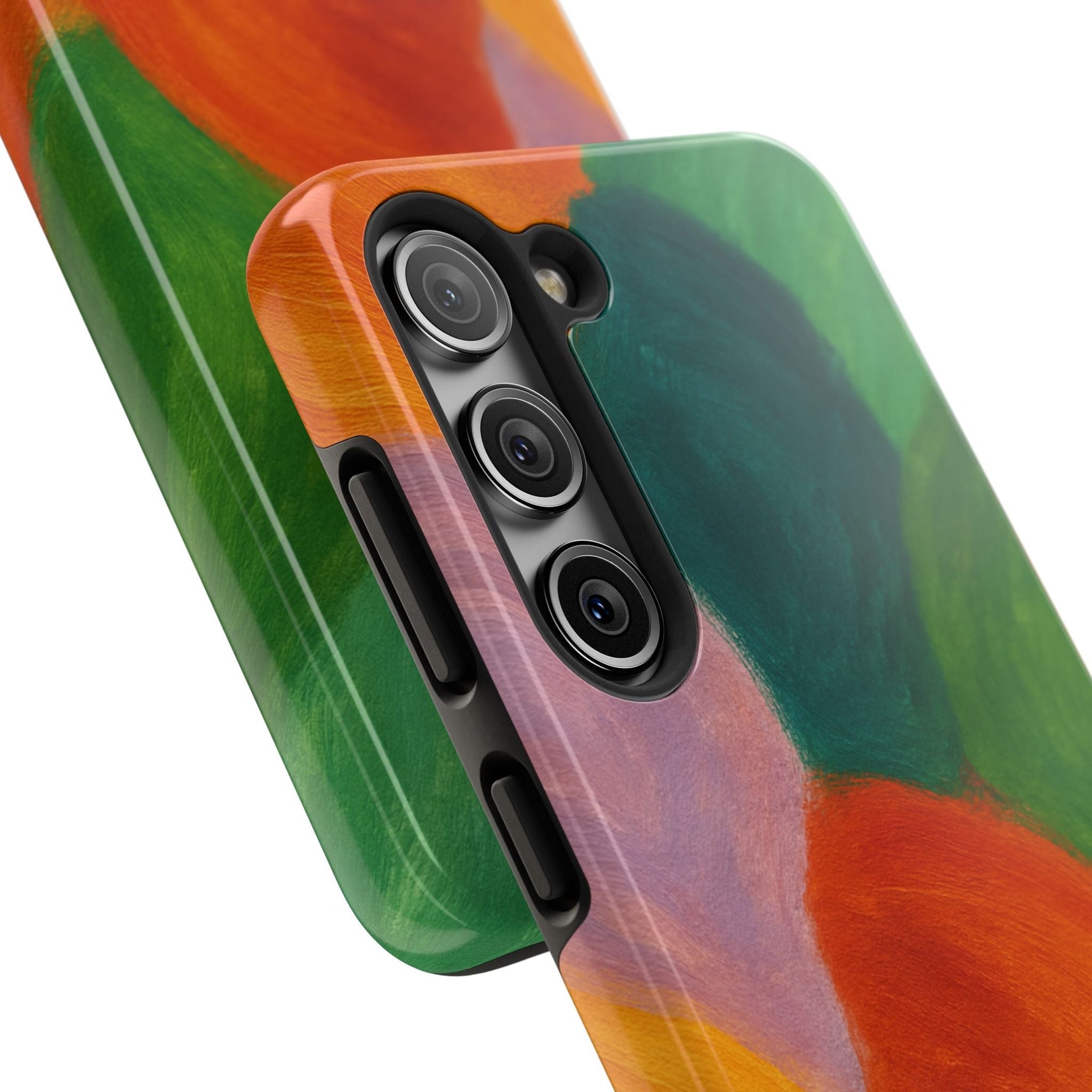 Abstract Color Wave Tough Phone Case — Bold Orange & Green Protective Phone Cover  Shamo's