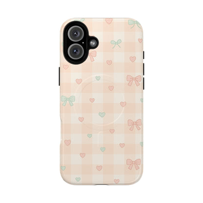 Sweet Pastel Checkered Bows Case for iPhone | MagSafe