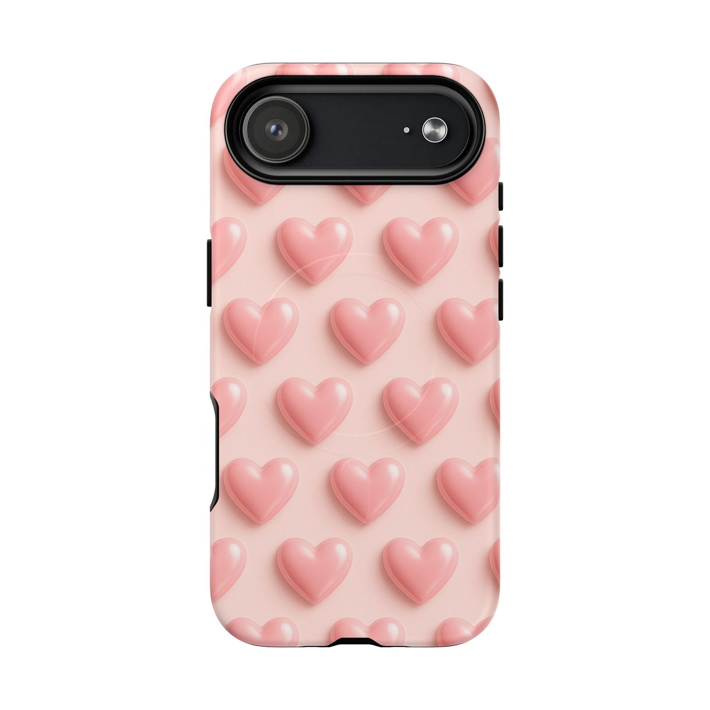 Baby Pink Pearl Hearts 3D iPhone Case | MagSafe