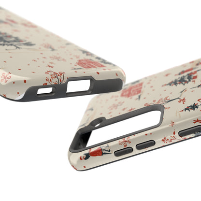 Winter Village Holiday Tough iPhone Case — Vintage Holidays & Snow Scene