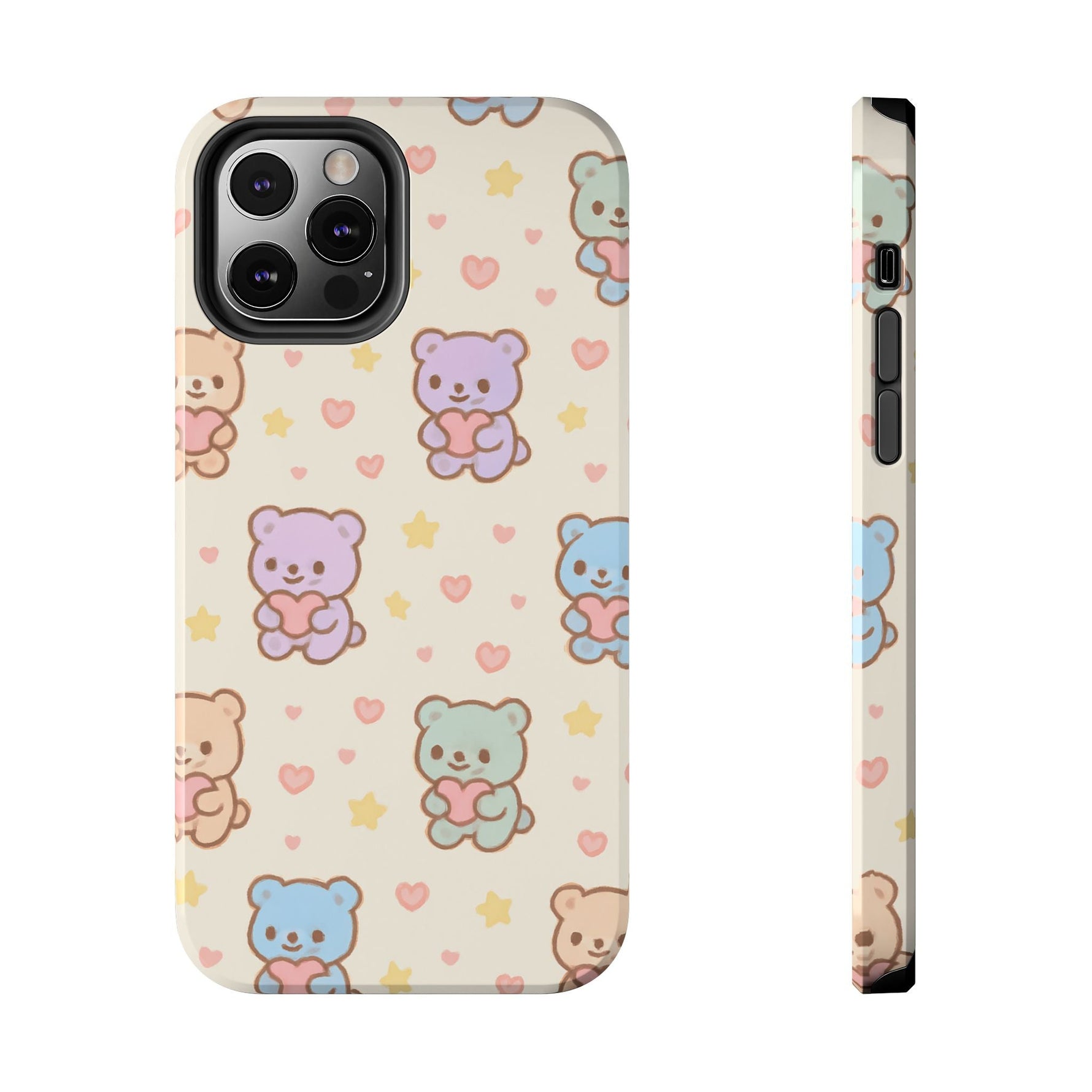 Cute Pastel Bear Impact Phone Case | Heart & Star Kawaii Pattern  Shamo's iPhone 12 Pro