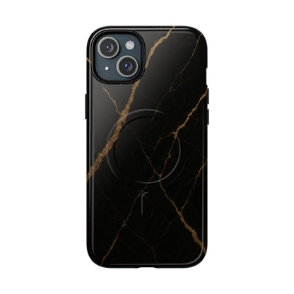Black & Gold Marble iPhone Case with MagSafe - Shamo's