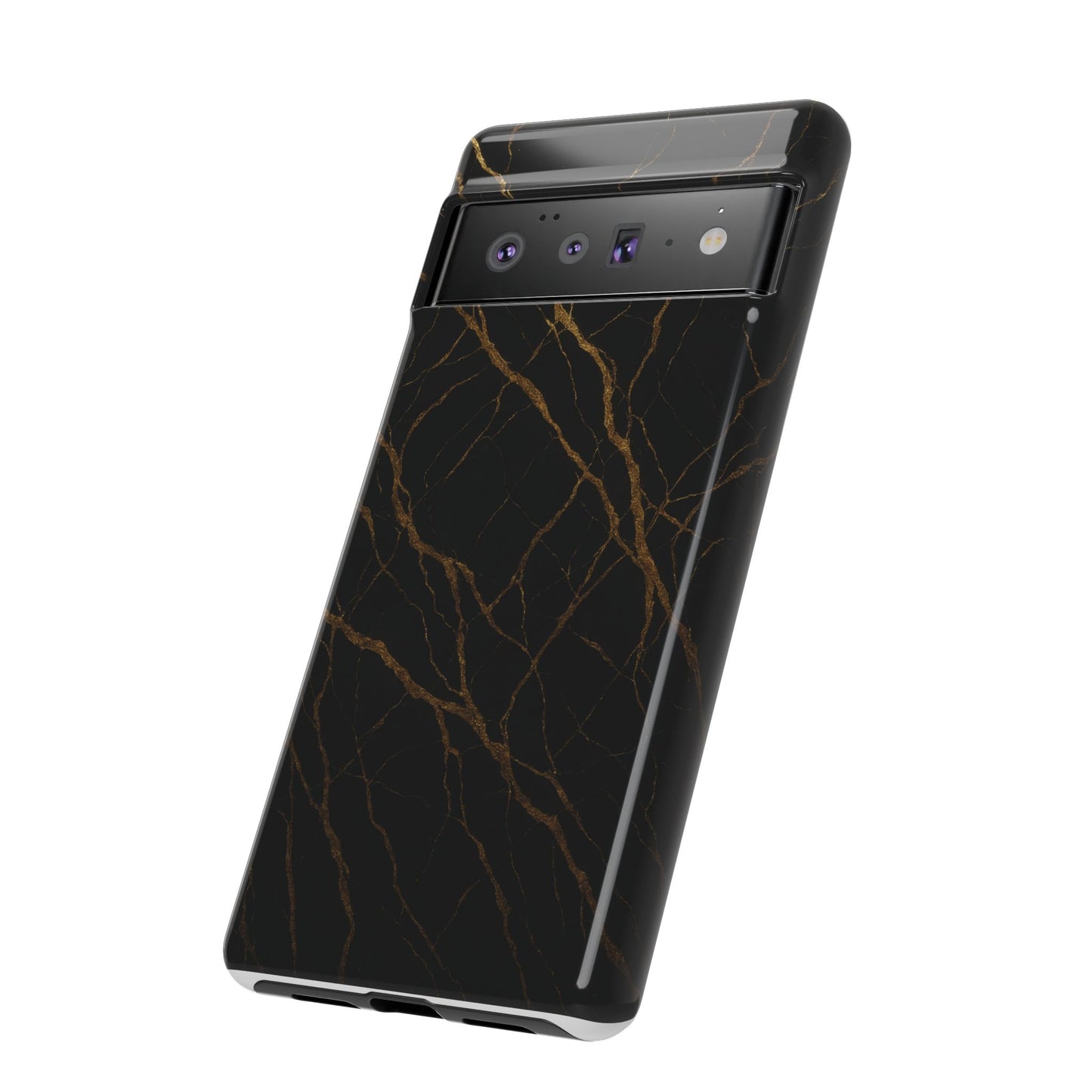 Black Marble Tough iPhone Case