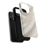 White Silk Gold Luxury iPhone Case with MagSafe - Shamo's