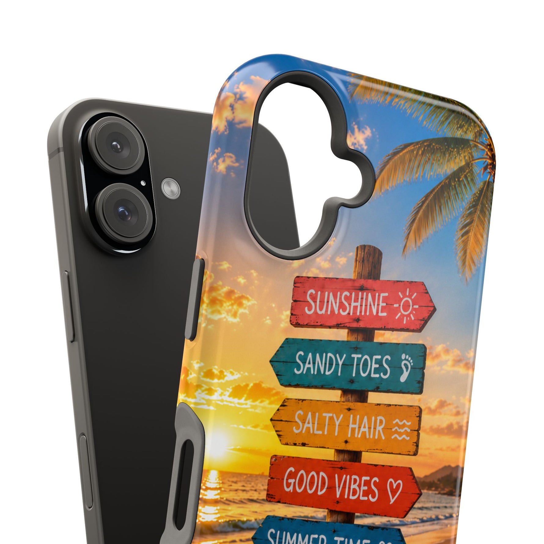 Hello Summer Phone Case — Tropical Beach MagSafe Impact-Resistant Case
