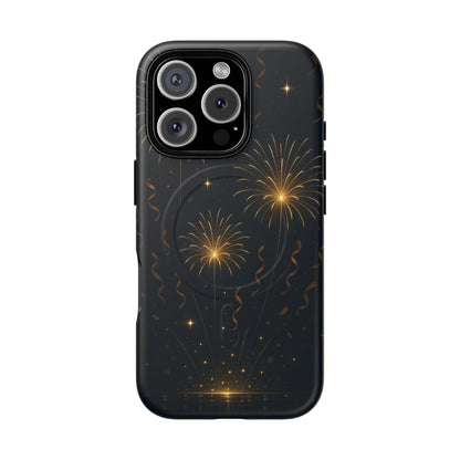 Gold Fireworks Celebration iPhone Case with MagSafe - Shamo's