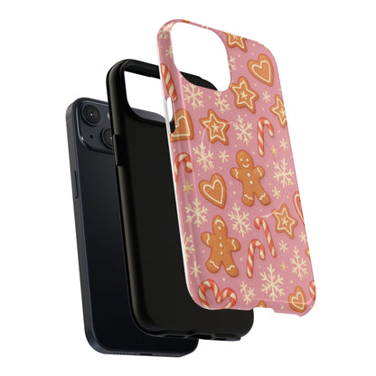 Pink Gingerbread Holiday iPhone Case with MagSafe compatibility