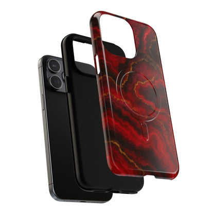 Red Marble iPhone Case with MagSafe - Shamo's