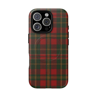 Plaid Holiday iPhone Case — Red & Green Tartan (MagSafe compatible)