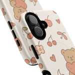 Teddy Berry Cozy Strawberry Pattern iPhone Case with MagSafe