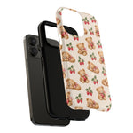 Teddy Berry Cozy Strawberry Pattern iPhone Case with MagSafe