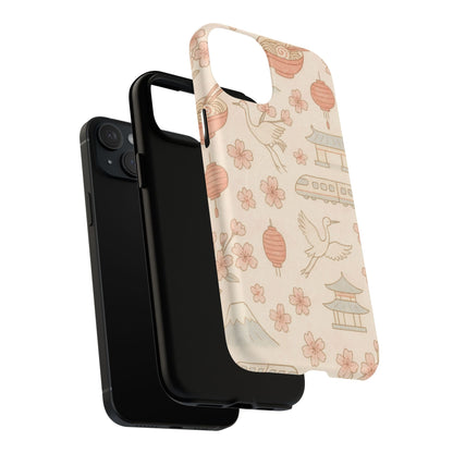 Japan Hand-Drawn Cherry Blossom iPhone Case with MagSafe