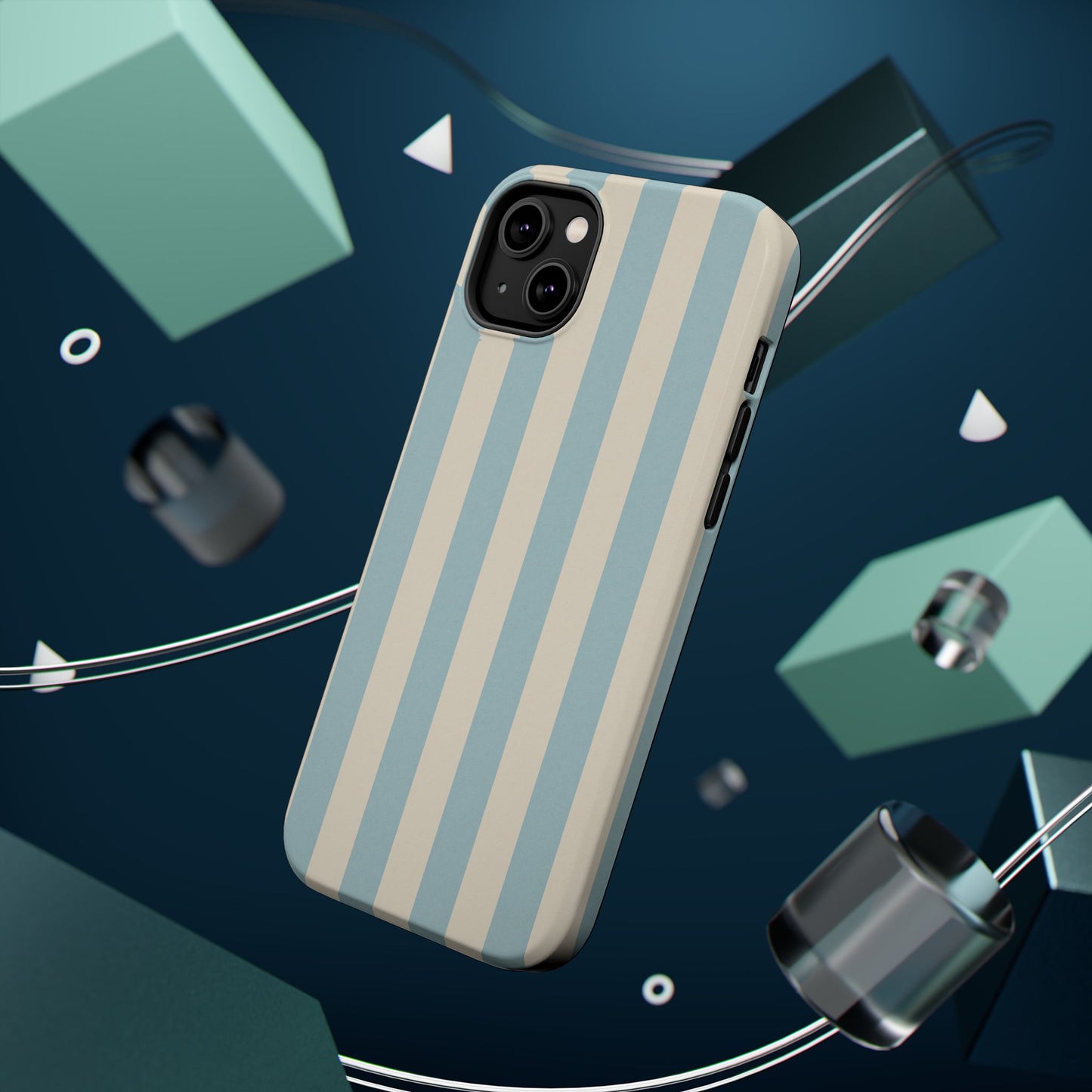 Blue Strips Pattern iPhone Case Compatible with MagSafe