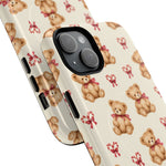 Coque iPhone Ourson des fêtes et sucres d’orge en forme de cœur avec MagSafe