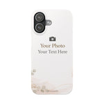 Personalized Slim Phone Case, Custom Photo & Text Minimal Floral Design - iPhone 17 - Shamo's