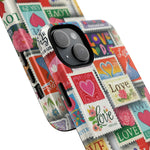 Vintage Romantic Love Stamp iPhone Case | Tough Protection + MagSafe