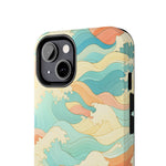Ocean Wave Tough Phone Case — Pastel Retro Surf Pattern  Shamo's