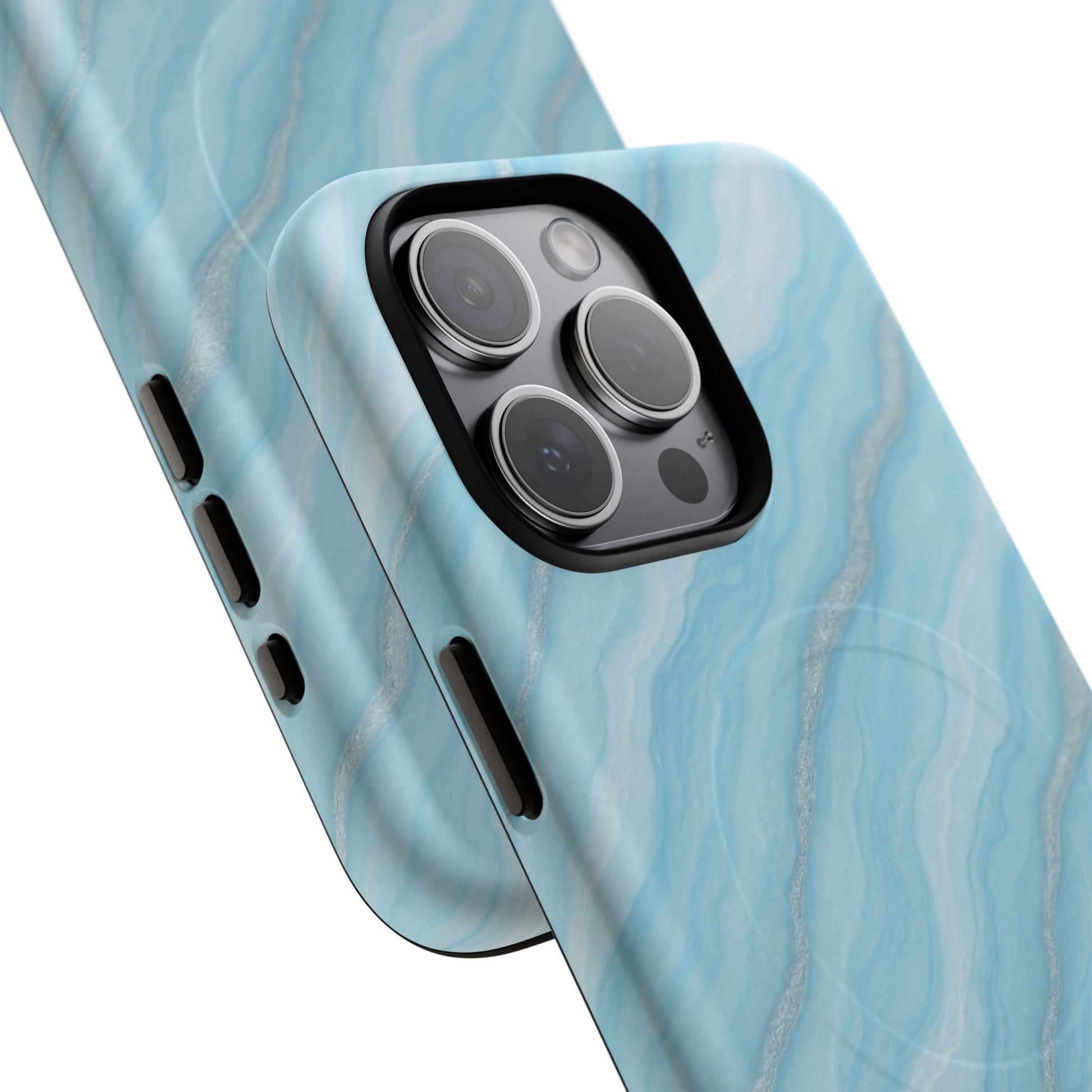 Sky Blue Marble iPhone Case with MagSafe - Shamo's
