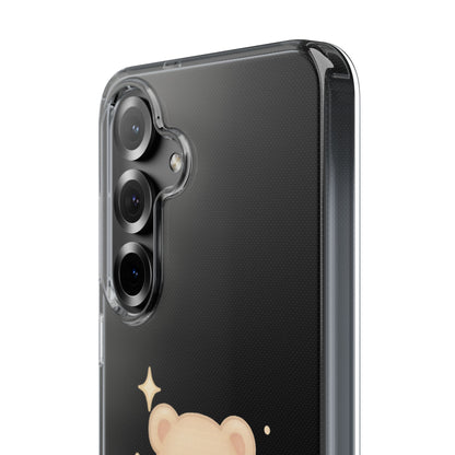 Romantic Teddy Bear Impact-Resistant iPhone Case with Heart Design