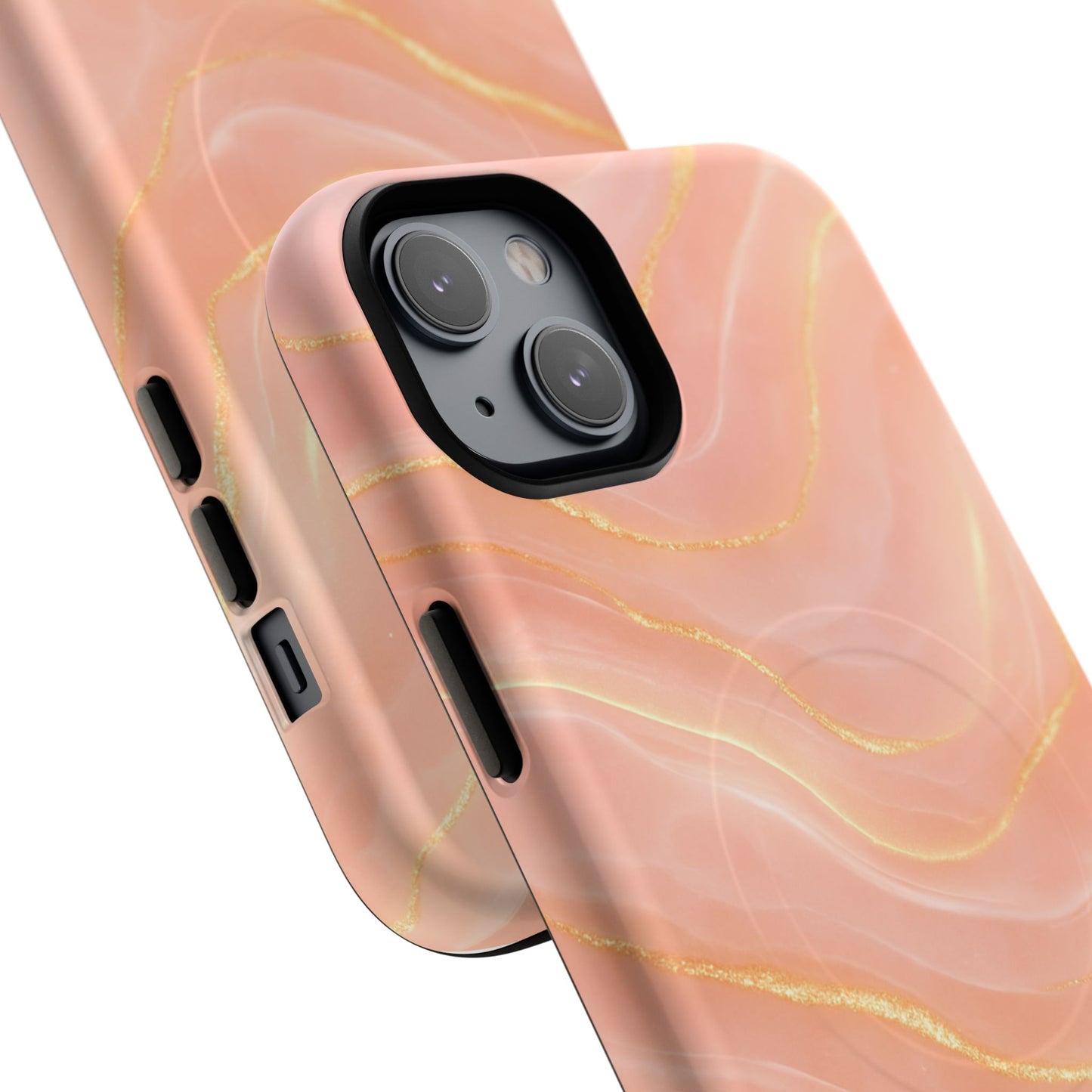 Luxury Series Pink Marble iPhone Case compatible with MagSafe
