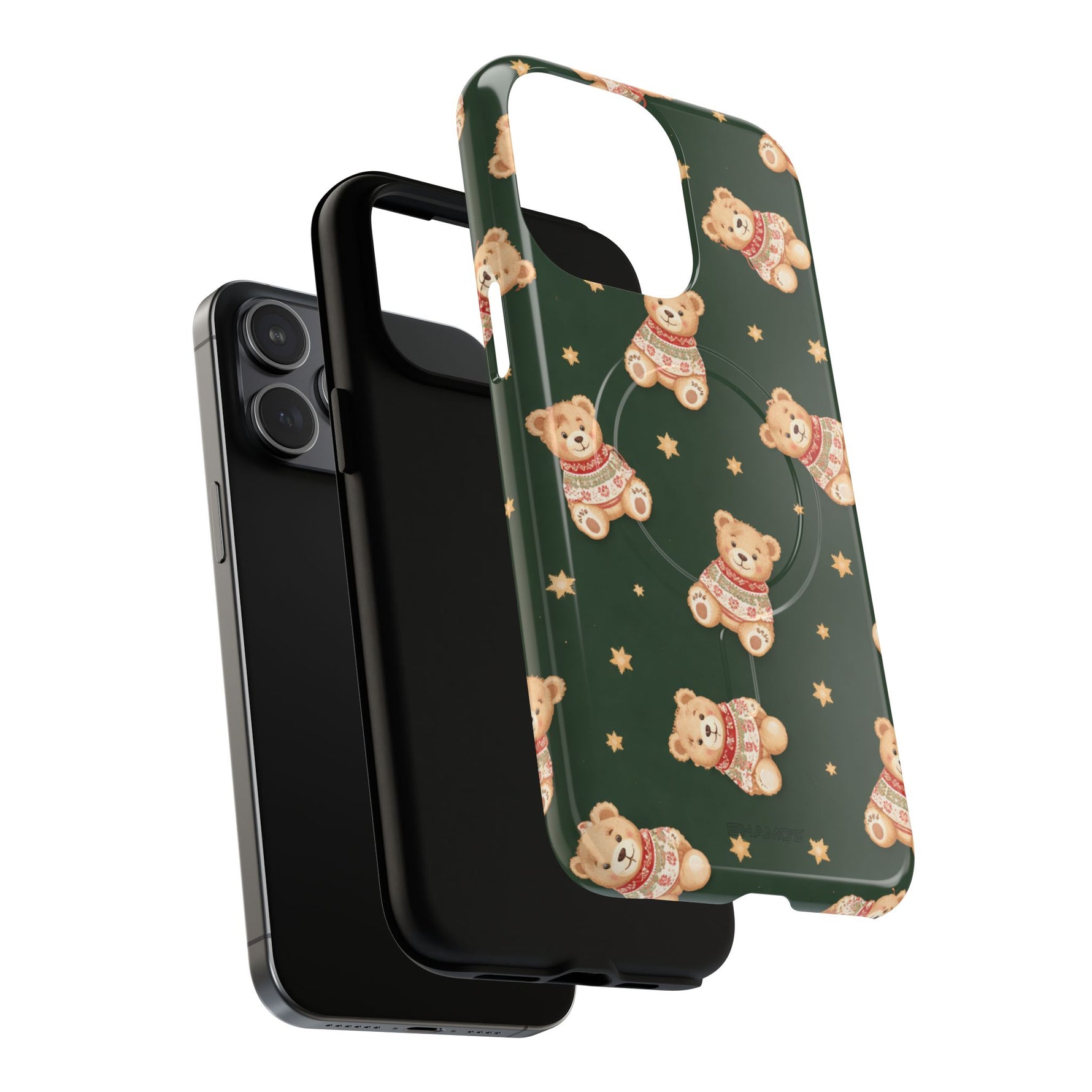 Funda para iPhone con diseño de osito de peluche y corazón (con MagSafe)