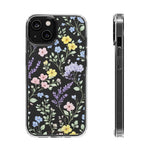 Clear Floral Impact-Resistant Phone Case — Pastel Wildflower Design