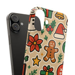Holiday Pattern Slim iPhone Case — Gingerbread, Santa Hat & Gifts Holiday Design  Shamo's