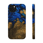 Blue Swirl & Burl Wood Impact iPhone Case | MagSafe compatible  Shamo's iPhone 14 Plus / Matte