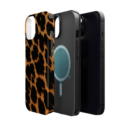 Leopard Print Impact-Resistant iPhone Case with MagSafe compatibility