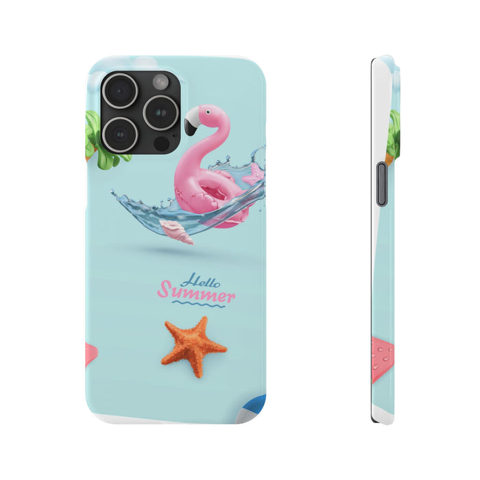 Slim Phone Cases with Hello Summer design