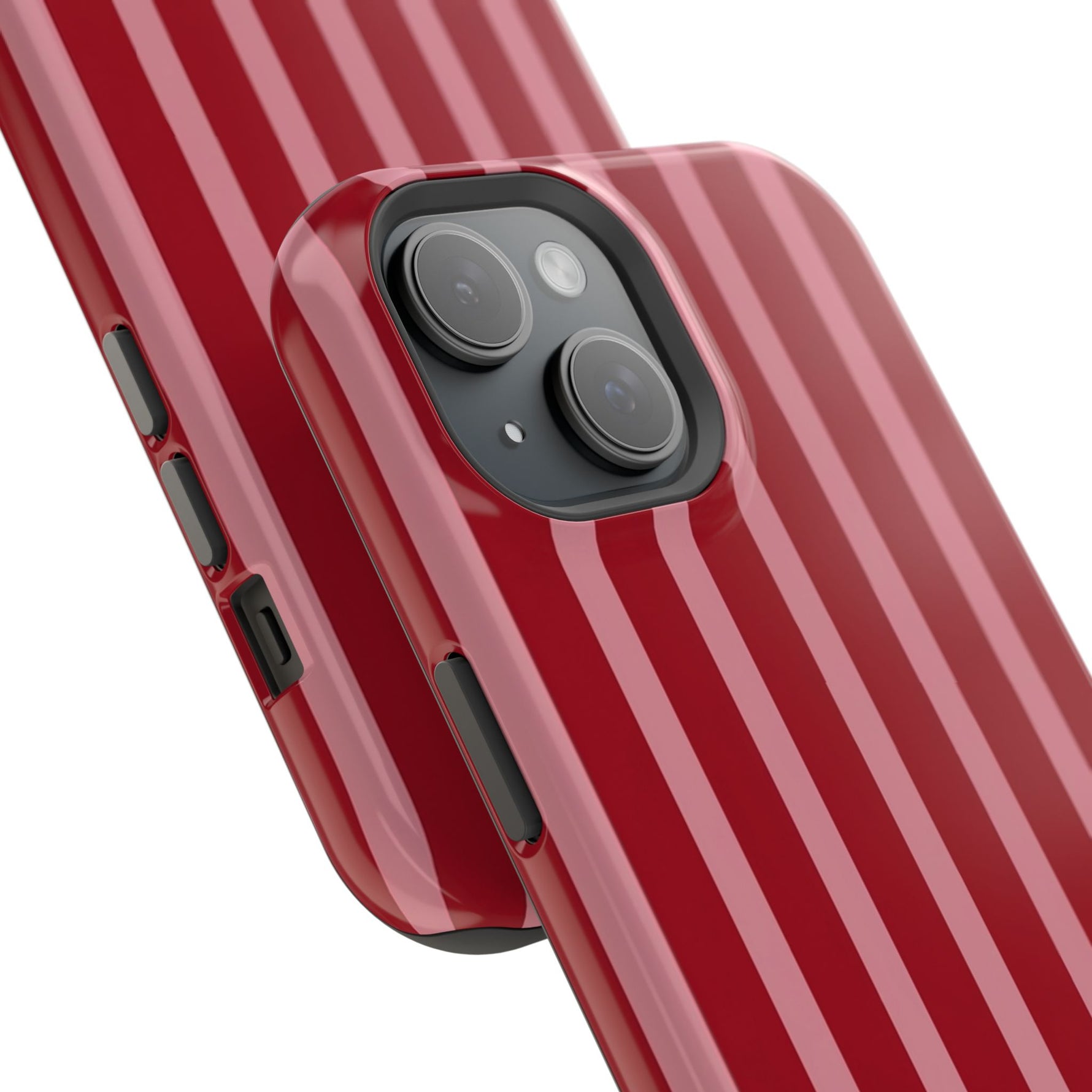 Red Burgundy  Stripes Magnetic Impact-Resistant Phone Case | MagSafe Compatible