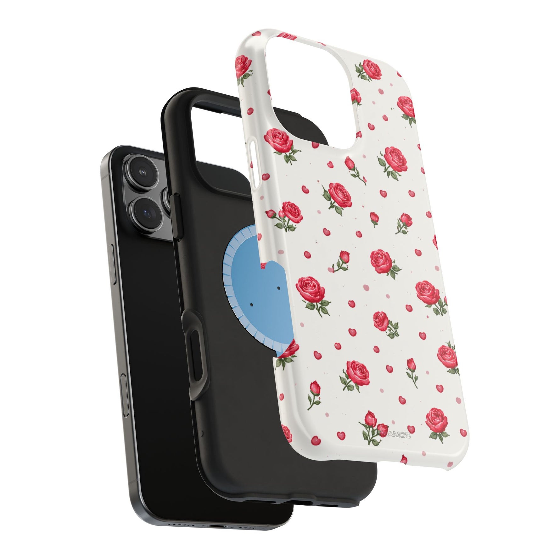 Rose Pattern Impact-Resistant iPhone Case | MagSafe