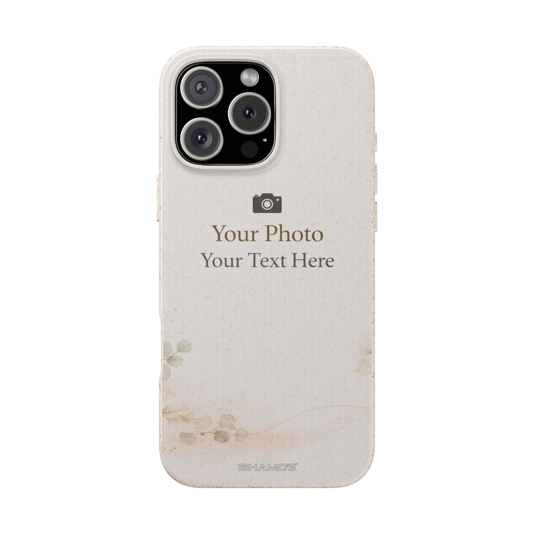 Personalizable Biodegradable Custom Phone Case | Add your own Photo and Text - iPhone 16 Pro Max - Shamo's