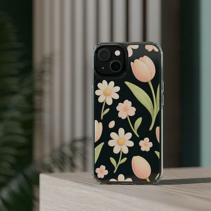 Floral Impact-Resistant Clear iPhone Case