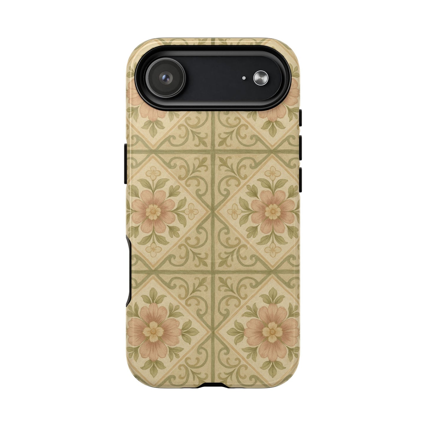 Vintage Rustic Foral Tiles iPhone Case | MagSafe