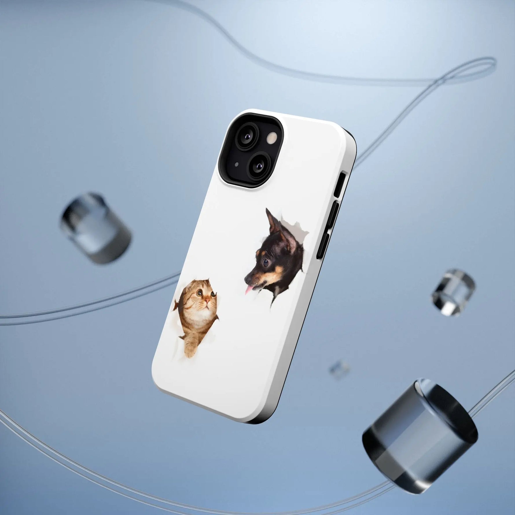 Impact-Resistant Cases with a cat and a dog - Shamo's