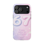 6 7 Viral TikTok Trend Pastel Aesthetic Magnetic Impact-Resistant iPhone Case, Personalizable Text and MagSafe Compatible