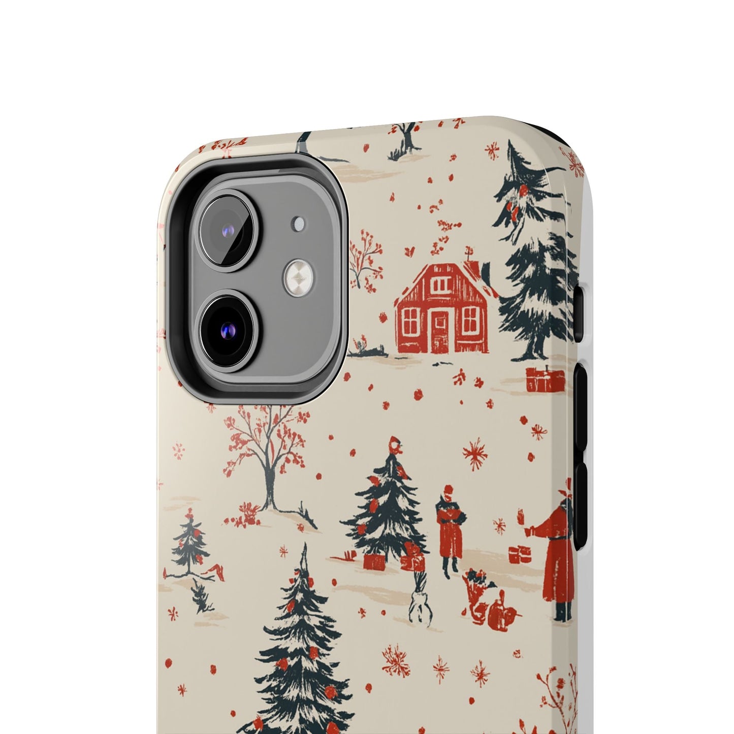 Winter Village Holiday Tough iPhone Case — Vintage Holidays & Snow Scene