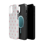 Pink Polka Dot Impact-Resistant Phone Case | MagSafe