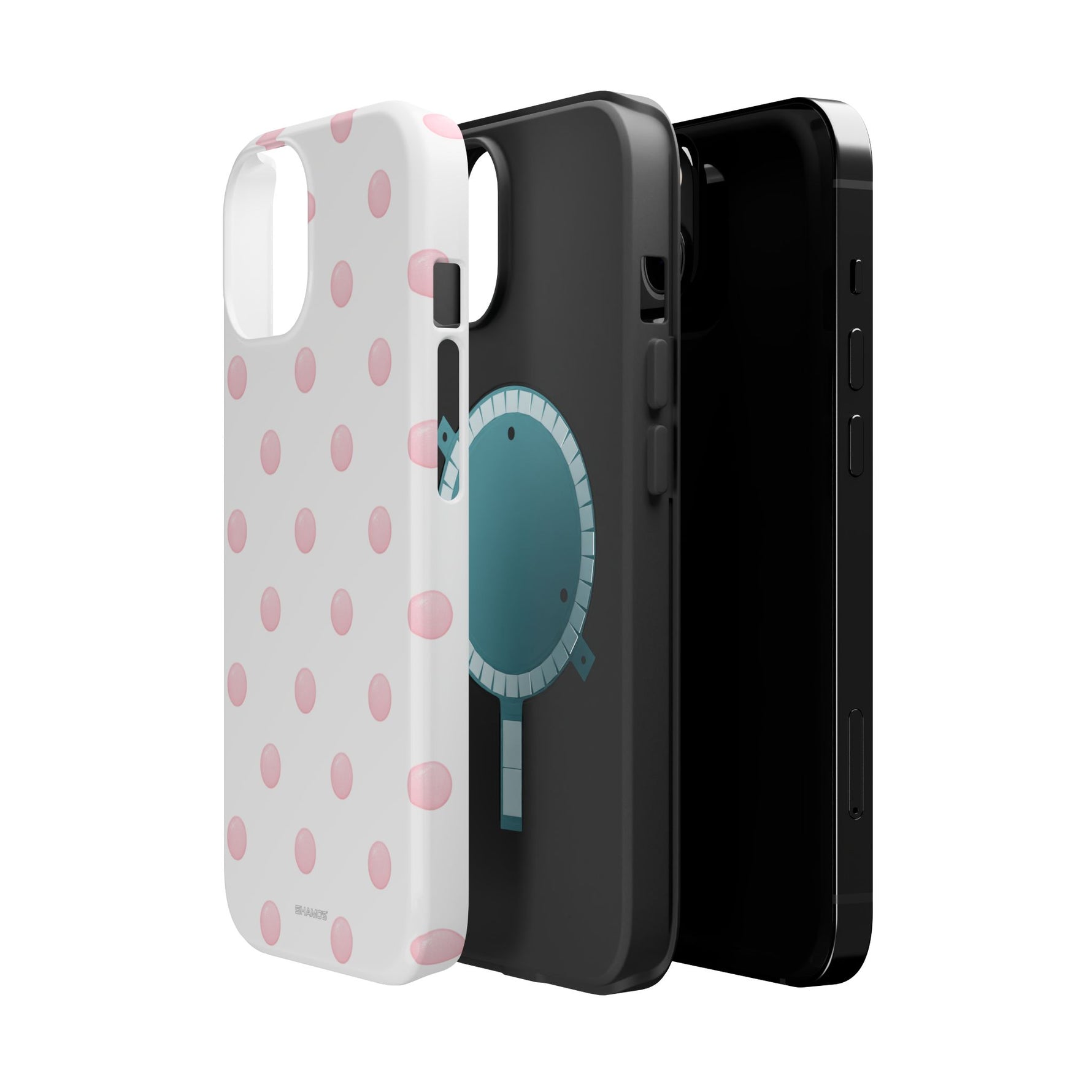 Pink Polka Dot Impact-Resistant Phone Case | MagSafe
