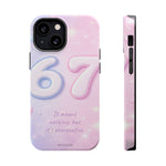 6 7 Viral TikTok Trend Pastel Aesthetic Magnetic Impact-Resistant iPhone Case, Personalizable Text and MagSafe Compatible