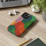 Abstract Color Wave Tough Phone Case — Bold Orange & Green Protective Phone Cover  Shamo's