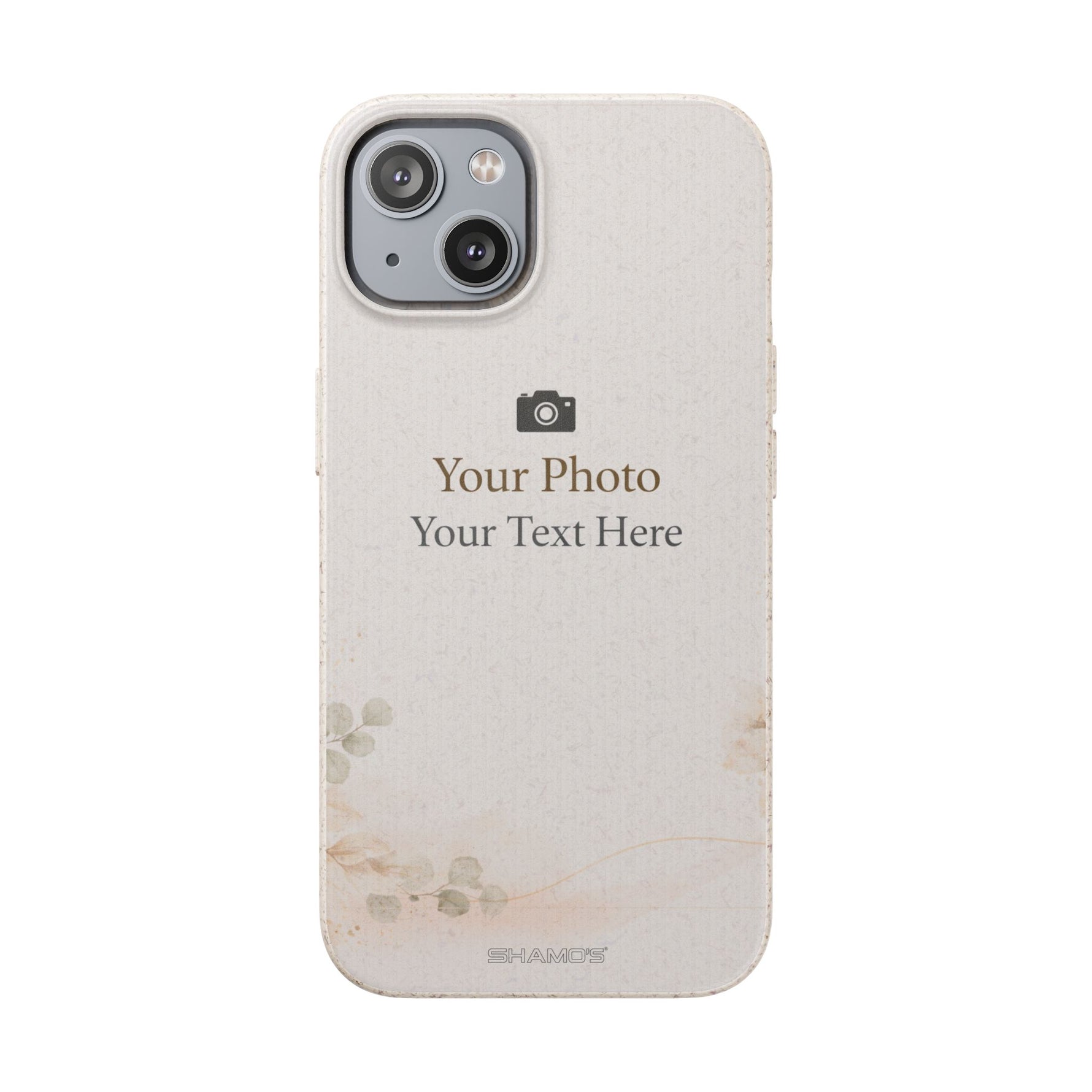 Personalizable Biodegradable Custom Phone Case | Add your own Photo and Text - iPhone 14 - Shamo's
