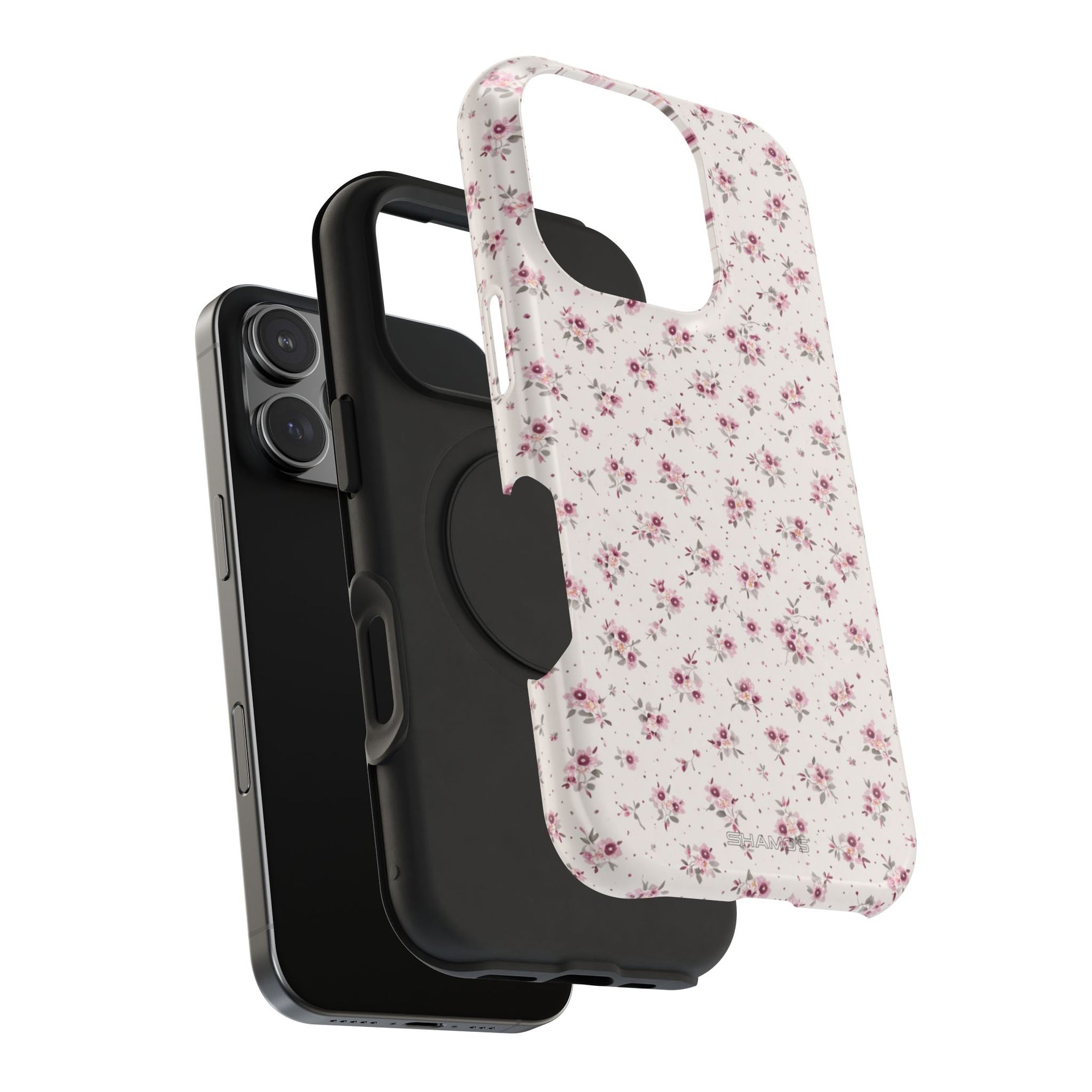 Rosebud Floral Tough iPhone Case | Pink Vintage Flower Protective Cover