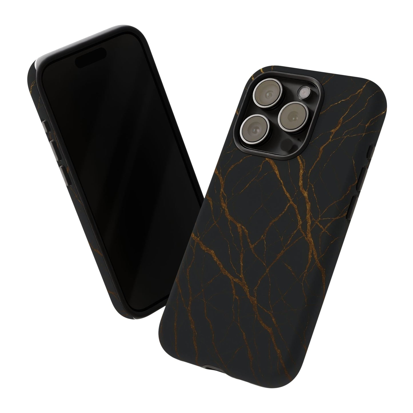 Black Marble Tough iPhone Case