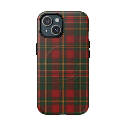 Plaid Holiday iPhone Case — Red & Green Tartan (MagSafe compatible)