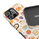 Kawaii Breakfast Pattern Magnetic Phone Case, Cute Cartoon Food Impact-Resistant Cover, MagSafe Compatible