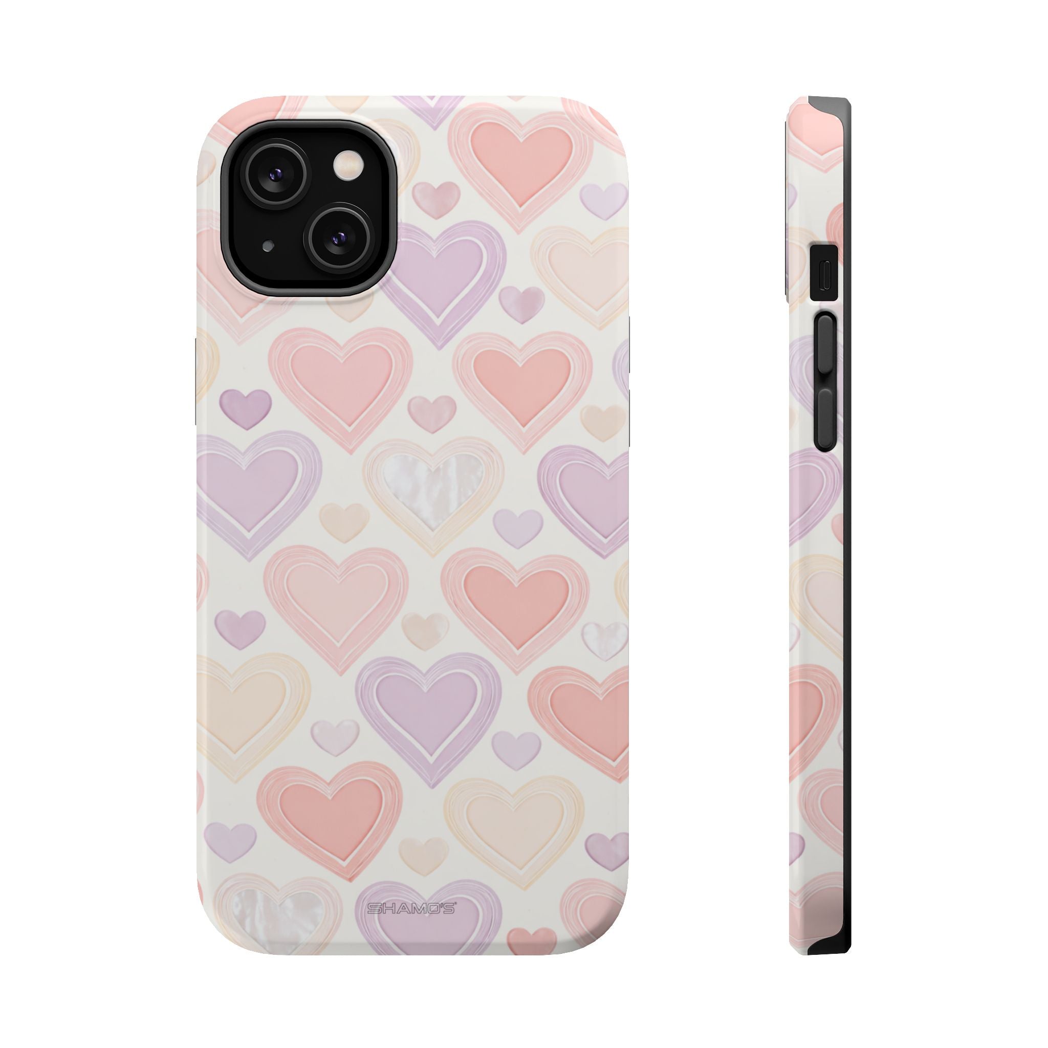 Pastel Heart Love MagSafe Impact-Resistant iPhone Case - iPhone 14 Plus / Glossy - Shamo's