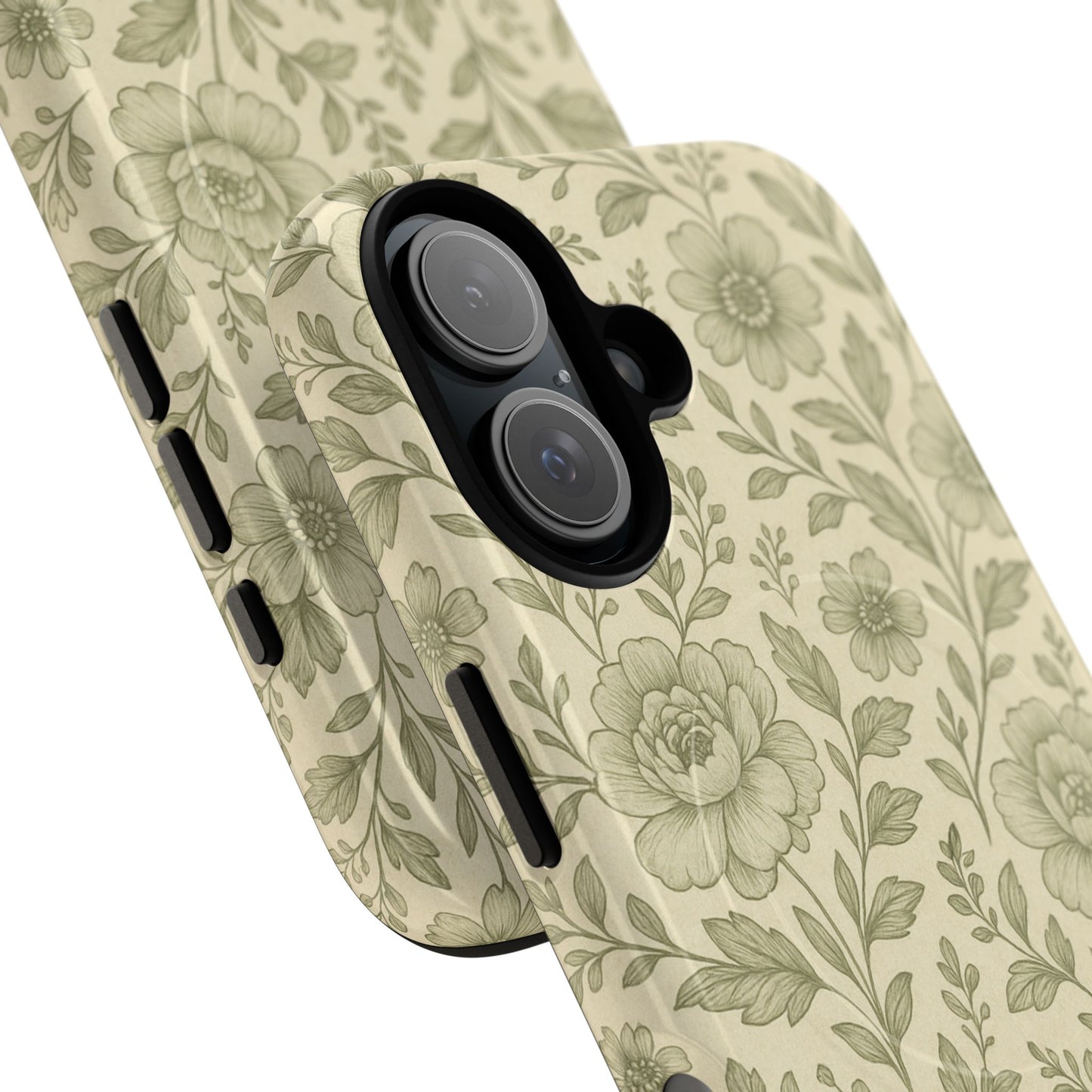 Sage Pattern Vintage Floral iPhone Case | Compatible with MagSafe