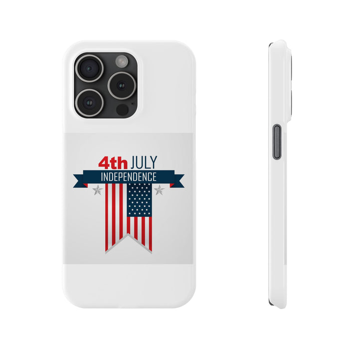 Slim Phone Cases with 4th of July writing for iPhone 17 and more